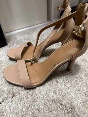 Material Girl Blush Nude Strappy High Heel Sandals